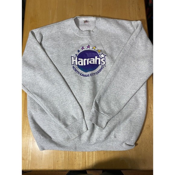 VTG Harrahs North Kansas City Casino Pullover Sweatshirt Mens XXL 26.5pit2pit - Picture 1 of 6